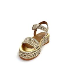 Ivoire0467a Fiorina S148 J738 Raffia Or Creme Plateformes