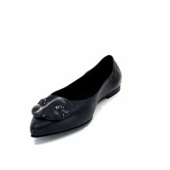 398-ivoire Ivoire M24055 Zb Cuir Noir Ballerines