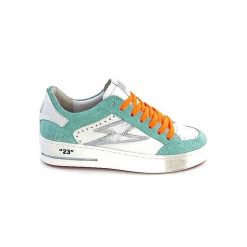 Semerdjian Semerdjian Smr Noubar 11490 Cuir Blanc Daim Turquoise Baskets