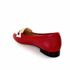 Ivoire0200 Ivoire 8002 For Cuir Rouge Blanc Ballerines