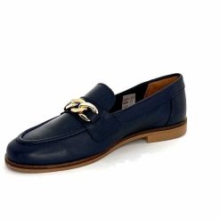 Ivoire0209b Ivoire 12779 Cuir Bleu Marine Mocassins