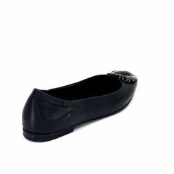 398-ivoire Ivoire M24055 Zb Cuir Noir Ballerines