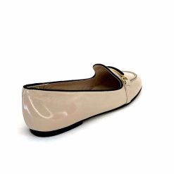 Ivoire0532 Ivoire G771-21 Cuir Vernis Creme Noir Ballerines