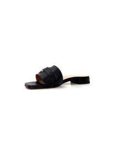 Ivoire0346a Ivoire 22682 Cuir Noir Mules