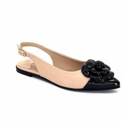 398-ivoire Ivoire M23099 Cuir Beige Noir Ballerines