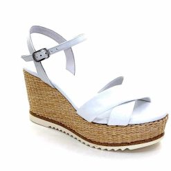 Nero Giardini Nerogiardini 410630 D7078 Cuir Raffia Blanc Plateformes