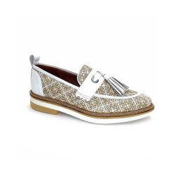 Philippe Morvan Philippe Morvan 6120 Cuir Blanc Raffia Blanc Beige Mocassins