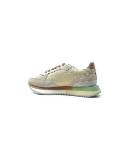 No Name No Name Mia Jogger Daim Textile Beige Pastel Vert Baskets