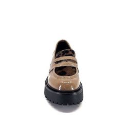 Ivoire0130a Ivoire 1M4883 Cuir Vernis Marron Mocassins