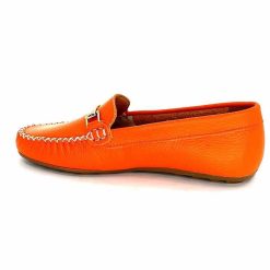 Ivoire0209b Ivoire 12052 Cuir Orange Mocassins