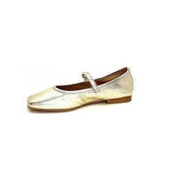 We Do Ivoire 55362 Cuir Metal Dore Ballerines