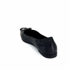 398-ivoire Ivoire M24055 Zb Cuir Noir Ballerines