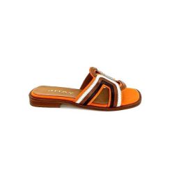 JHay Jhay 2305 Cuir Orange Marron Blanc Mules