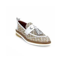 Philippe Morvan Philippe Morvan 6120 Cuir Blanc Raffia Blanc Beige Mocassins