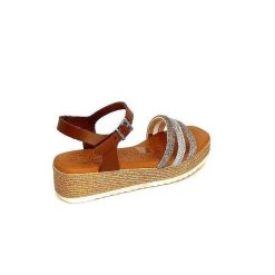 oh my sandals - innova footwear Ivoire 5434 Cuir Marron Strass Beige Plateformes