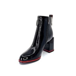 Elue Par Nous Elue Par Nous Paella Cuir Noir Vernis Bottines