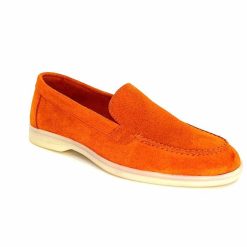 Ivoire0209b Ivoire 12851 Daim Orange Mocassins