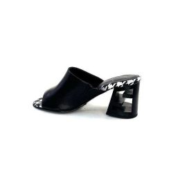 Elue Par Nous Metamorfose Rable Cuir Noir Blanc Mules