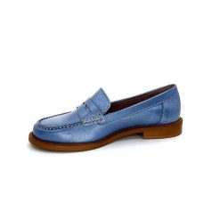 elisa lanci - lady shoes Ivoire Elsa N252 Cuir Bleu Nacre Mocassins