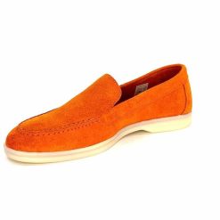 Ivoire0209b Ivoire 12851 Daim Orange Mocassins