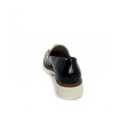 Ivoire0130a Ivoire 8B5116 Vernis Noir Cuir Beige Mocassins