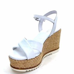 Nero Giardini Nerogiardini 410630 D7078 Cuir Raffia Blanc Plateformes