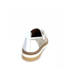 Philippe Morvan Philippe Morvan 6120 Cuir Blanc Raffia Blanc Beige Mocassins