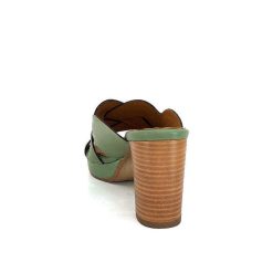 Ivoire0399a Ivoire 6080 Cuir Vert Olive Mules