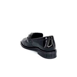 Ivoire0236a Ivoire 77502 Falconi Cuir Vernis Noir Mocassins