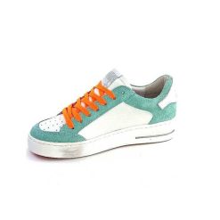 Semerdjian Semerdjian Smr Noubar 11490 Cuir Blanc Daim Turquoise Baskets