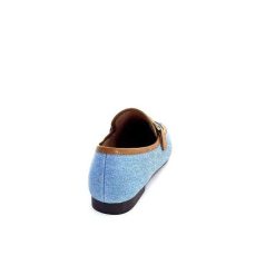 bibi lou - navima Bibi Lou 582 Cuir Marron Textile Denim Bleu Mocassins