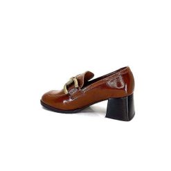 We Do Ivoire 11301A Cuir Vernis Marron Mocassins