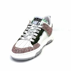 Semerdjian Semerdjian Smr Chita 11377 Cuir Blanc Glitter Rose Vert Baskets