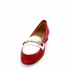 Ivoire0200 Ivoire 8002 For Cuir Rouge Blanc Ballerines