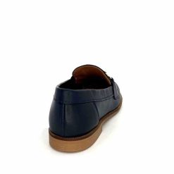 Ivoire0209b Ivoire 12779 Cuir Bleu Marine Mocassins