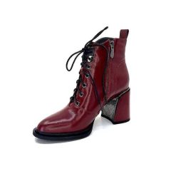 Elue Par Nous Elue Par Nous Paliki Cuir Rouge Bottines