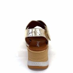 Ivoire0576a Xapatan 1990 Cuir Beige Dore Plateformes