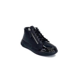 Ivoire0401a Ivoire 500-358 Cuir & Vernis Noir Baskets