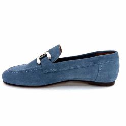 Ivoire0209b Ivoire 12807 Daim Bleu Jeans Mocassins