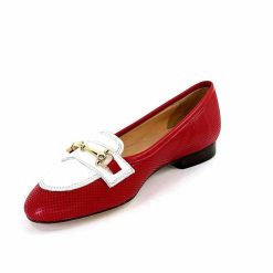 Ivoire0200 Ivoire 8002 For Cuir Rouge Blanc Ballerines