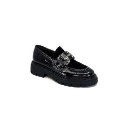 Ivoire0104a Ivoire 52195 Cuir Noir Daim Noir Mocassins