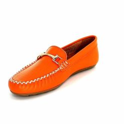 Ivoire0209b Ivoire 12052 Cuir Orange Mocassins