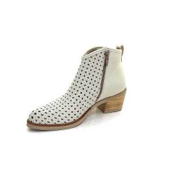 MKD Mkd Ferial Cuir Creme Blanc Bottines Ete