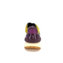 Requin Reqins Urania Mix Cuir Violet Textile Moutarde Baskets