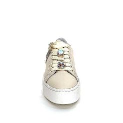 Méliné Meline Pf 7 Acc Var 9102 Cuir Beige Bijoux Baskets