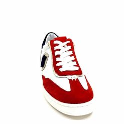 Donna Carolina Donna Carolina 51670 113 Cuir Blanc Daim Rouge Bleu Marine Baskets