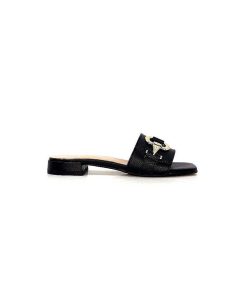 Ivoire0346a Ivoire 22682 Cuir Noir Mules