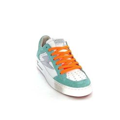 Semerdjian Semerdjian Smr Noubar 11490 Cuir Blanc Daim Turquoise Baskets