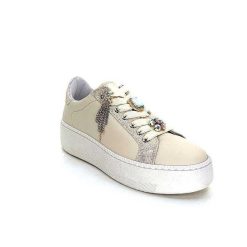 Méliné Meline Pf 7 Acc Var 9102 Cuir Beige Bijoux Baskets