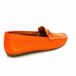 Ivoire0209b Ivoire 12052 Cuir Orange Mocassins